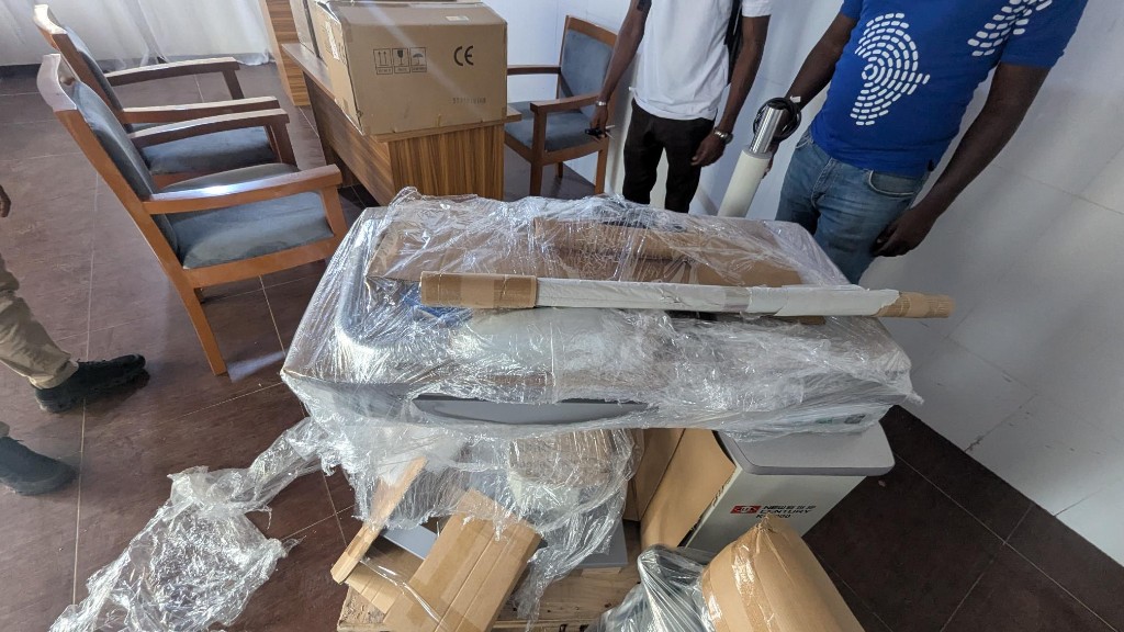 Unboxing and assembly of NEW CENTURY equipment in a clinic